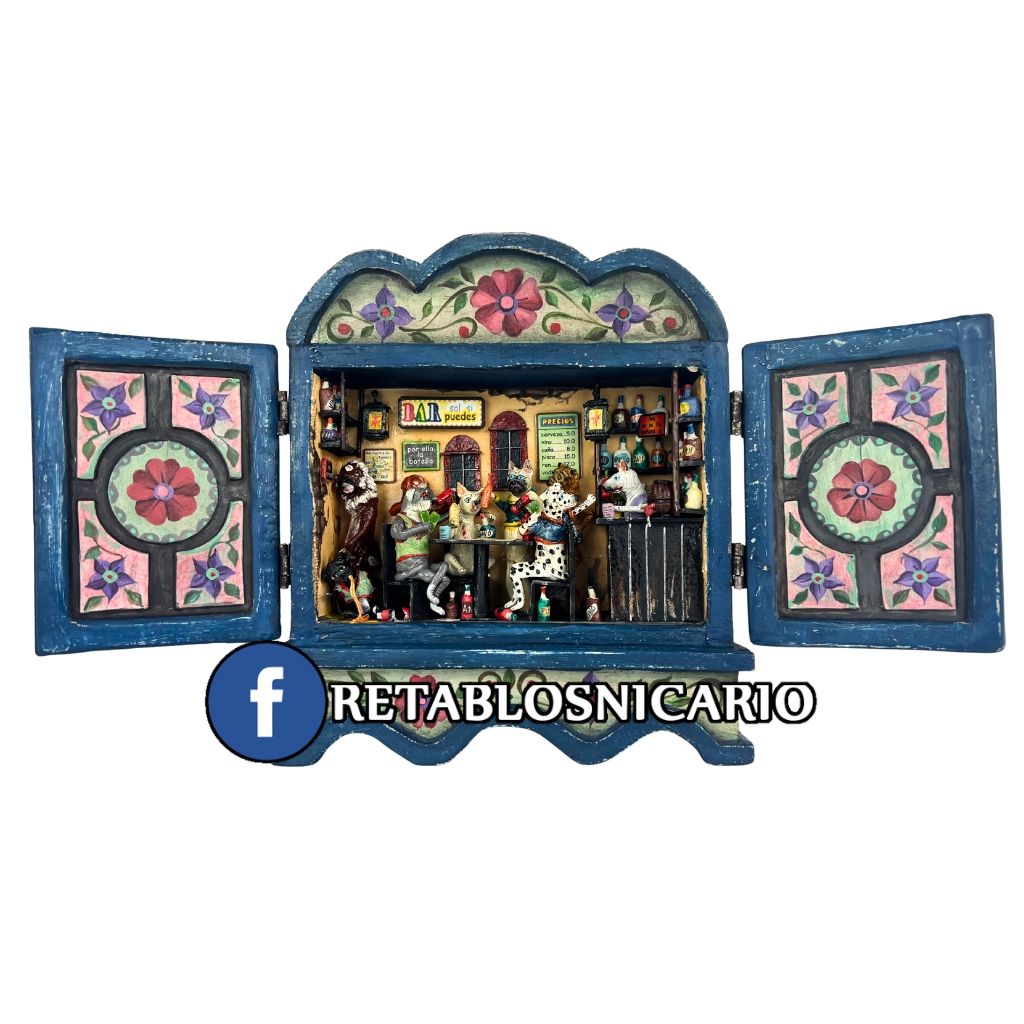 Dog Bar Retablo – Handmade Original