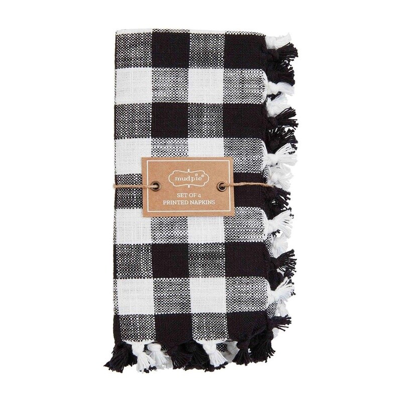 Black Gingham Napkin Set