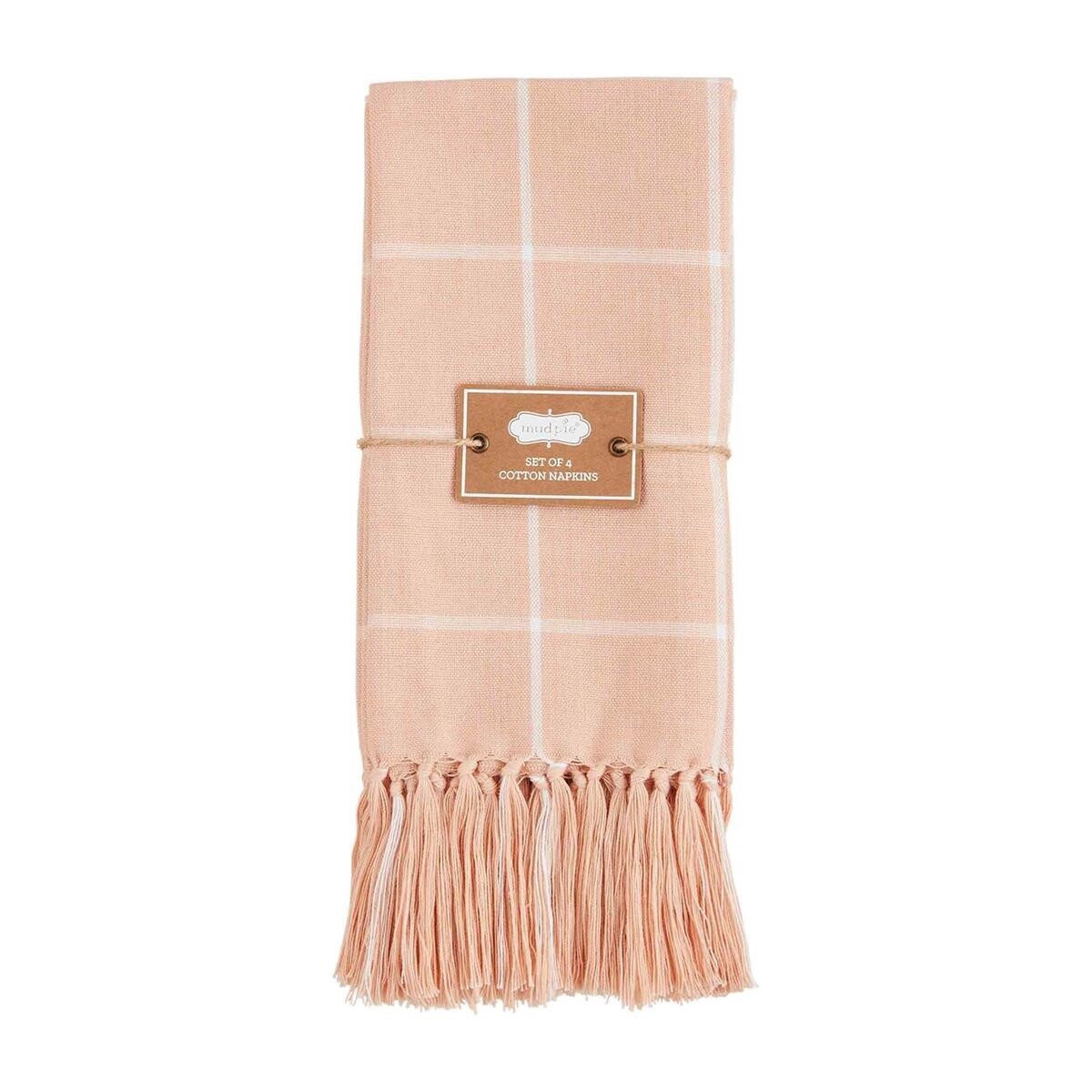 BLUSH WINDOW PANE NAPKIN SET