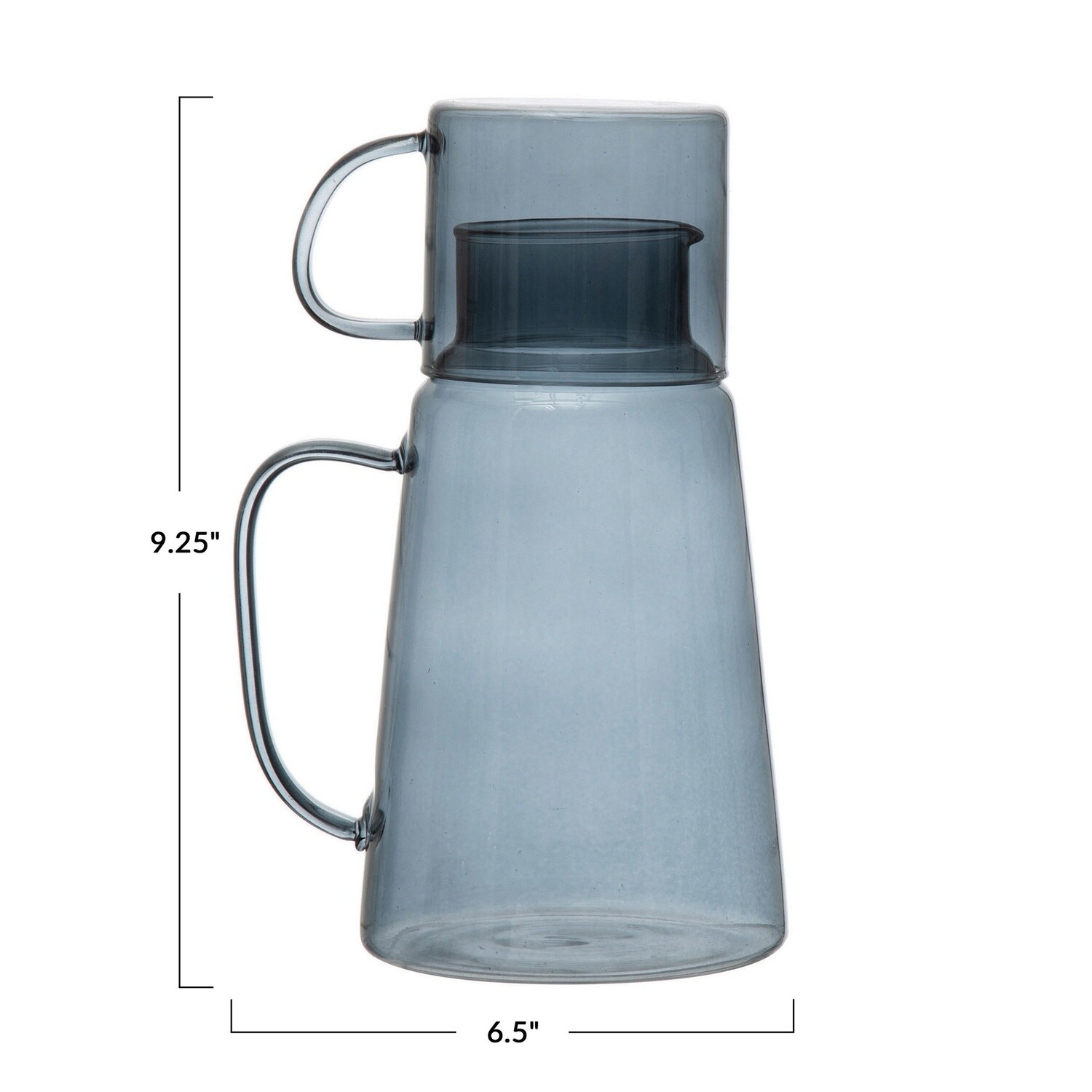 Glass Carafe with Mug, 2 piece set