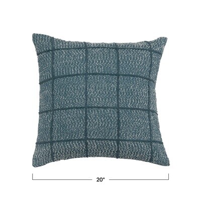 Blue Woven Cotton Pillow