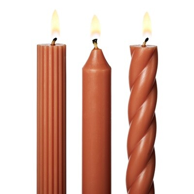 Orange Taper Candles: 3 Style Pack