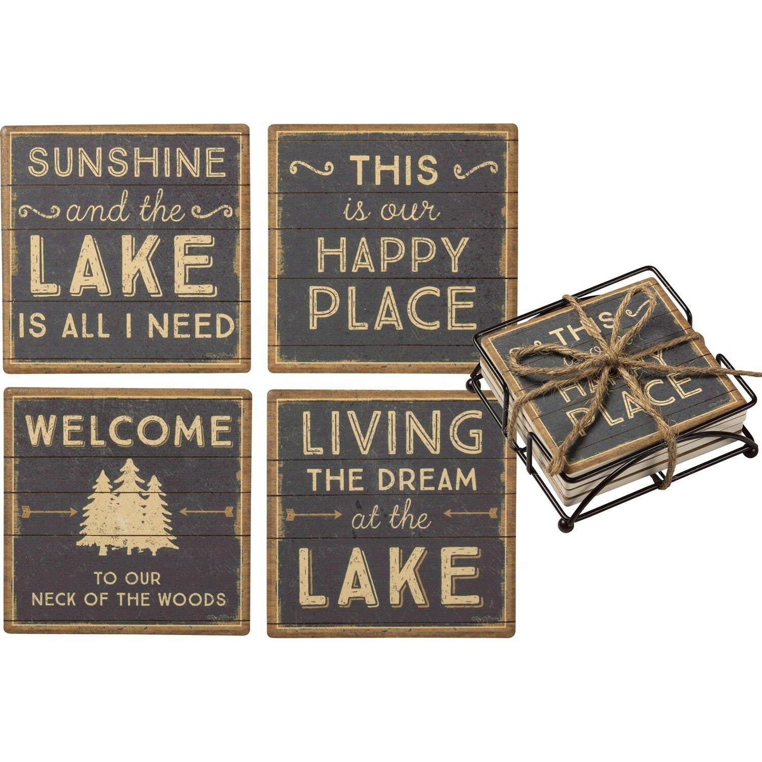 Coaster Set - Happy Place Lake