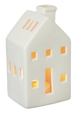Ceramic House Candle Holder - White Chimney