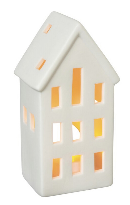 Ceramic House Candle Holder - White