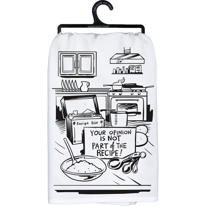Kitchen Towel - Your Opinion - Black &amp; White