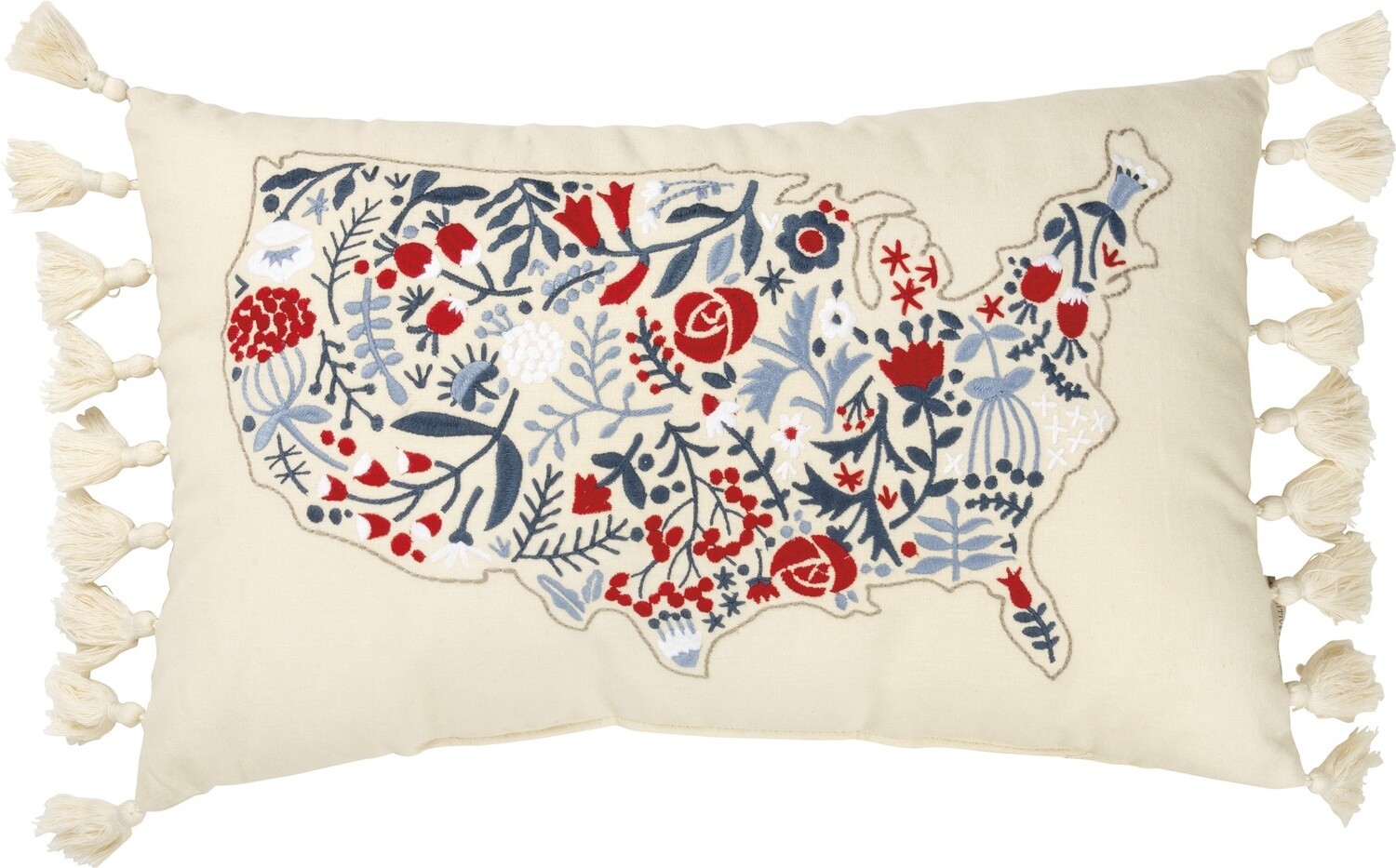 Pillow - Floral USA Map