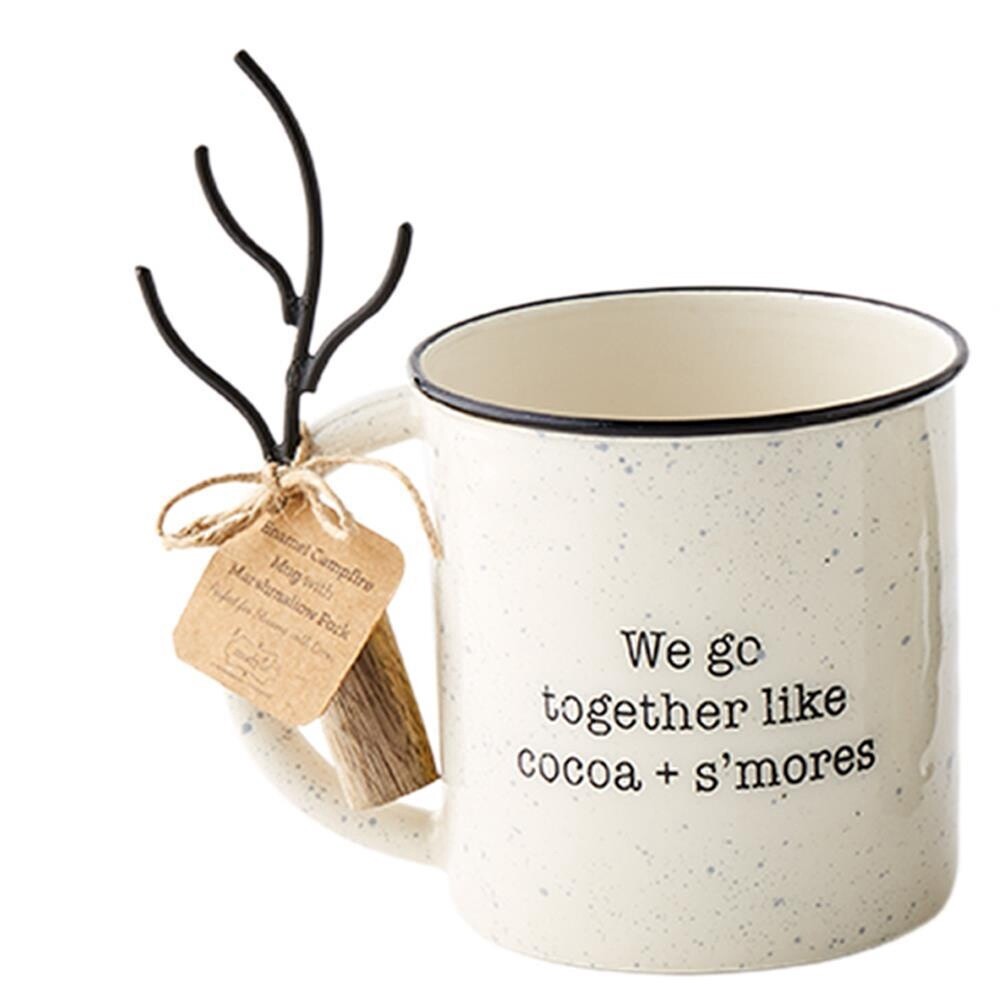 WHITE SMORES ENAMEL MUG SET