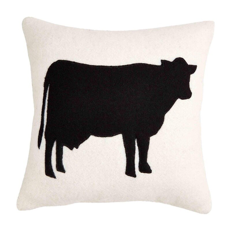COW FELTED  FARM PILLOW