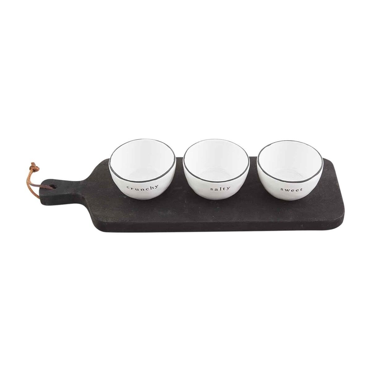 Black Serving Board &amp; Bowl Set
