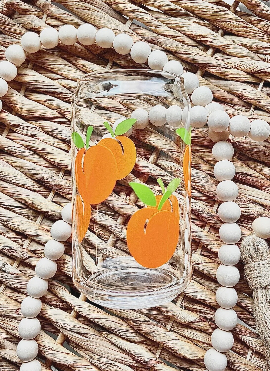 Peach Beer Can Glass