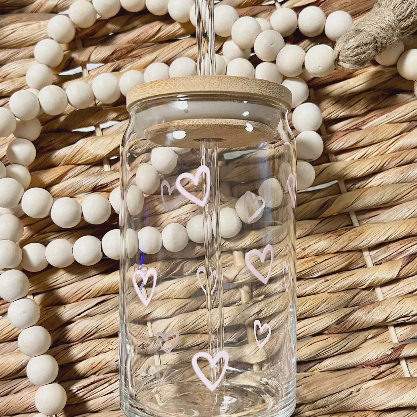 White Heart Beer Can Style Glass