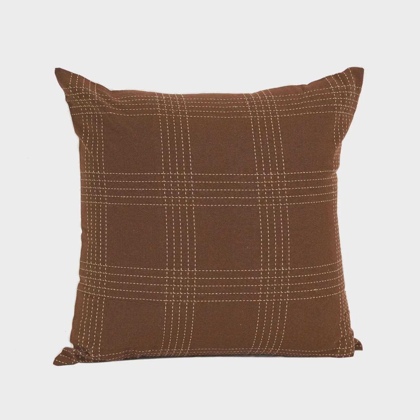 Brown Plaid Pillow