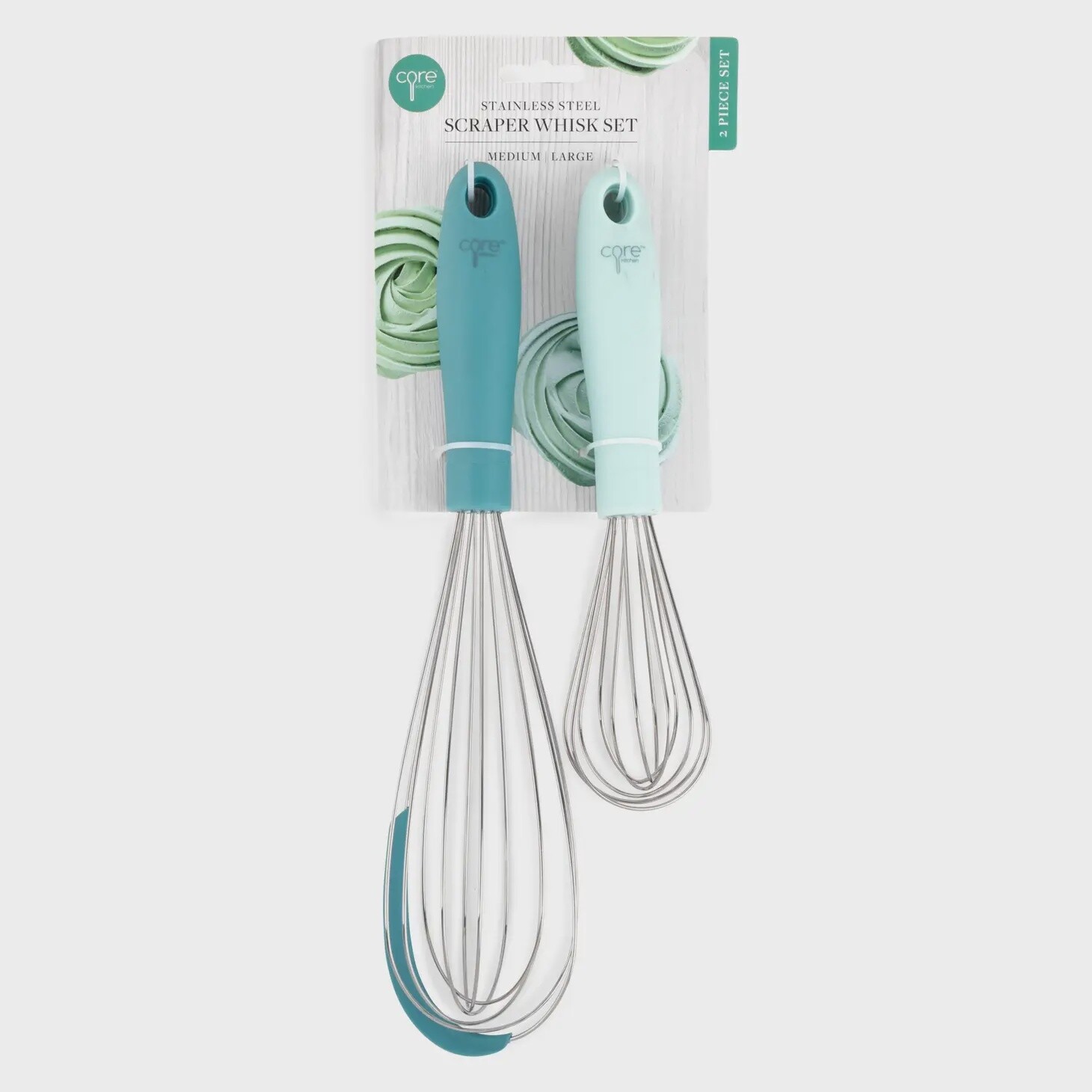 2pc Stainless Steel Scraper Whisk Set