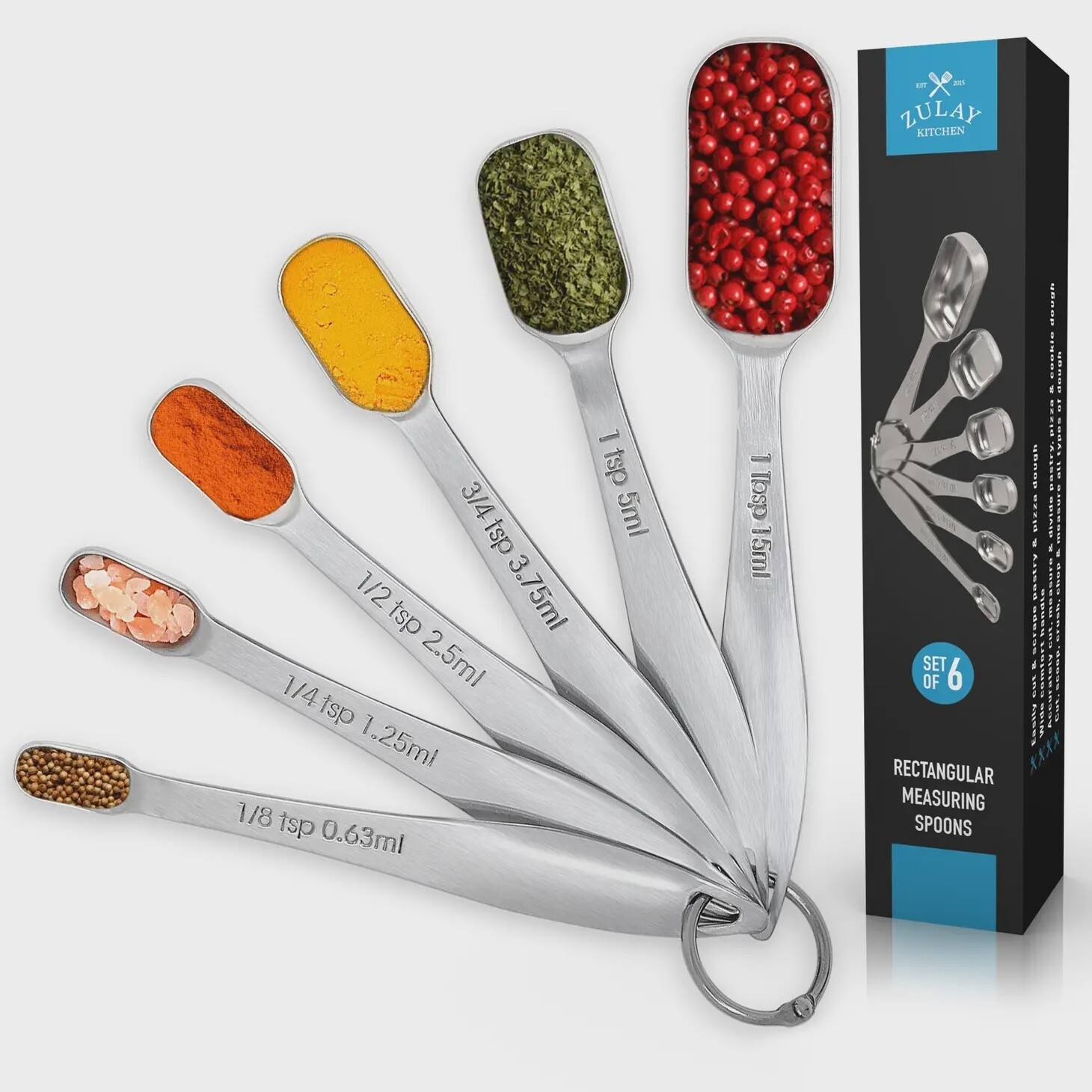 Stainless Steel Measuring Spoons with Slim Design
