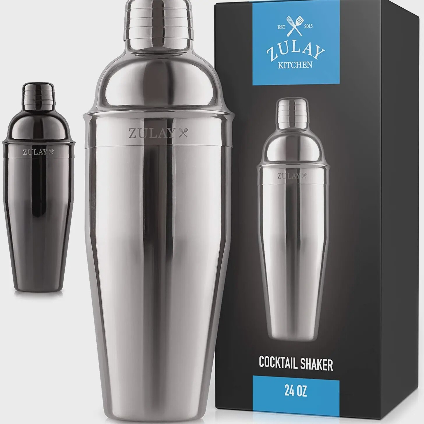 Cocktail Shaker - Stainless Steel 24oz - Silver