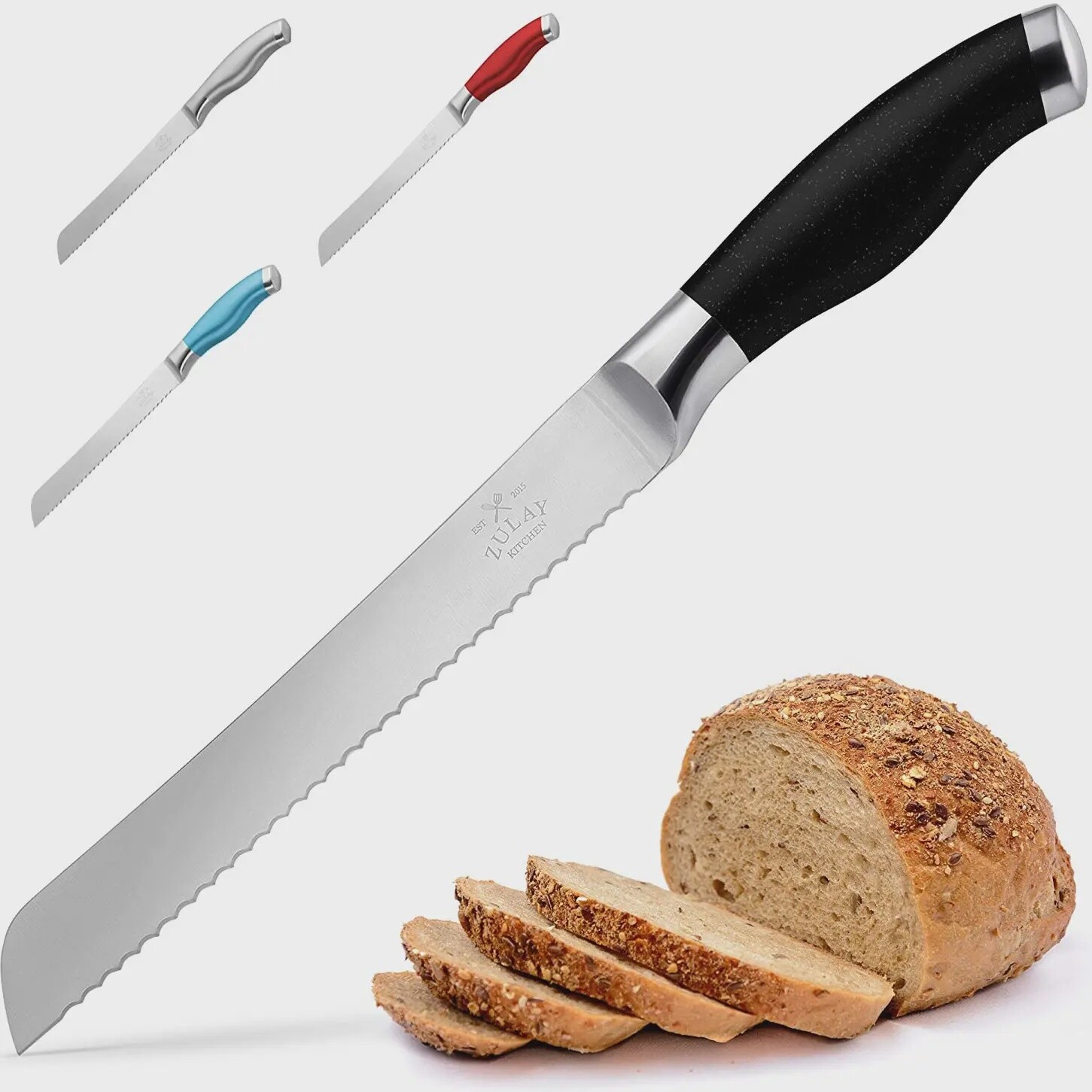 Serrated Bread Knife - 8 inch - Black
