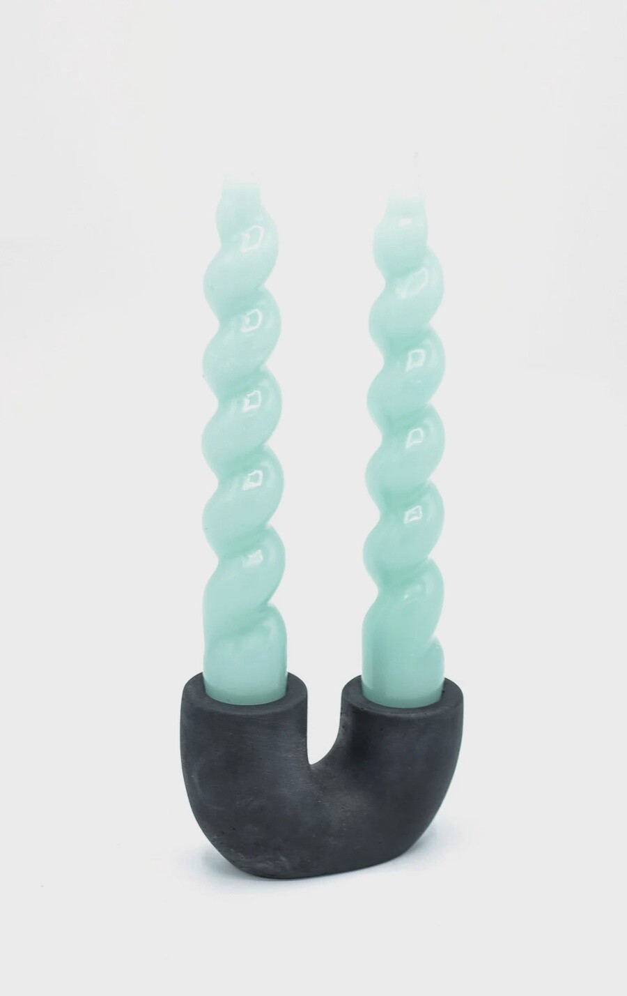 Concrete Candle Duo Holder - Black