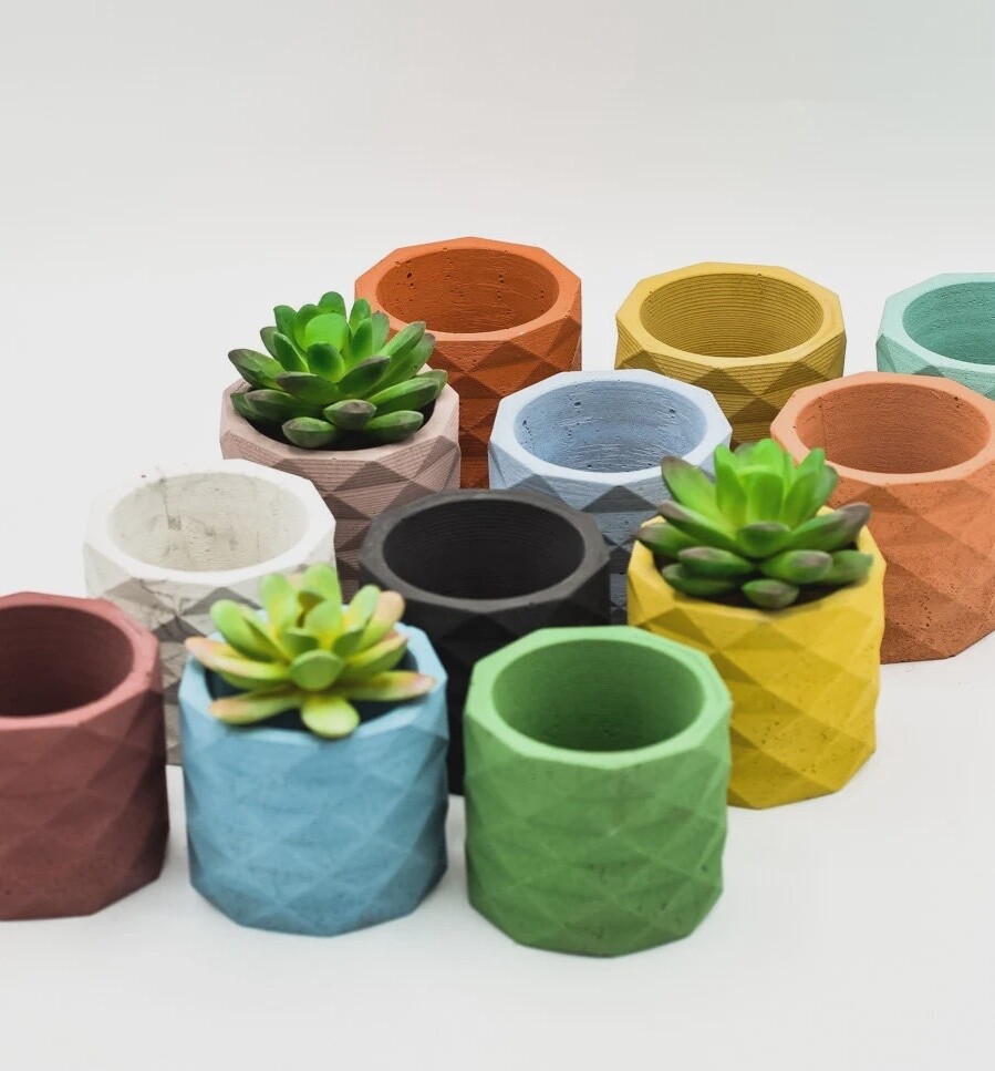 Geometric Concrete Planter Pot