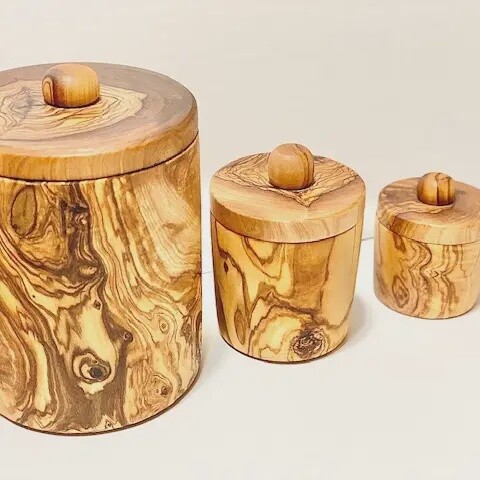 Olive Wood Spice Jars
