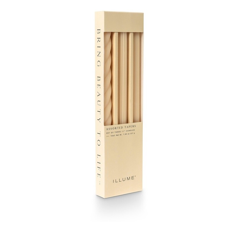 Ivory Taper Candles: 3 Style Pack