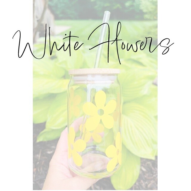 Crazy Daisy Flower Beer Can Glass