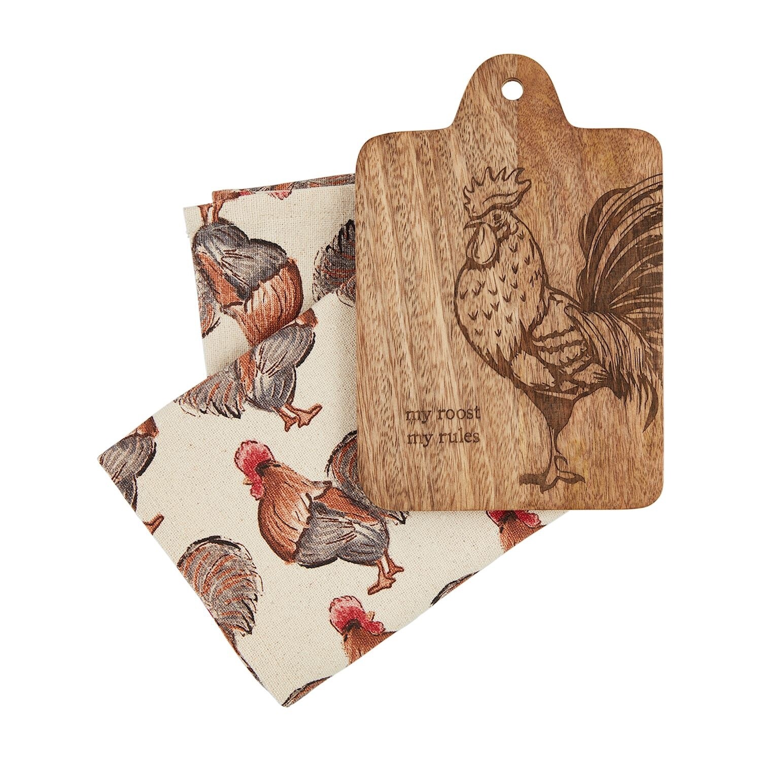 Rooster Board &amp; Towel Set