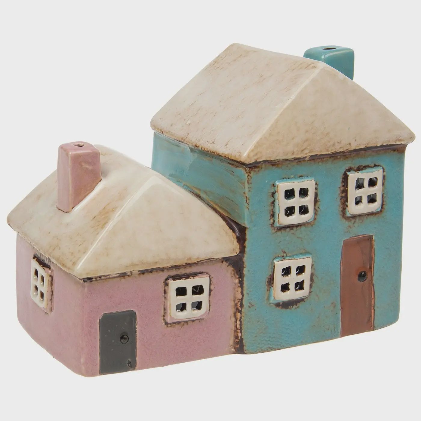 Village Pottery - Tealight Pink/Aqua