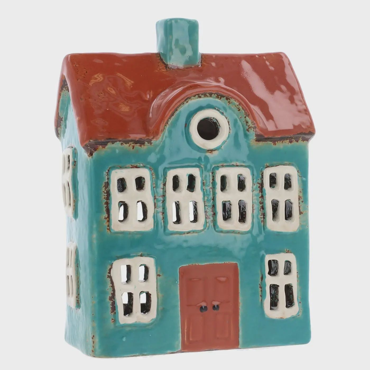 Village Pottery - Tealight Green/Orange