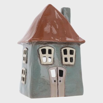 Village Pottery - Tealight Gray/Tan
