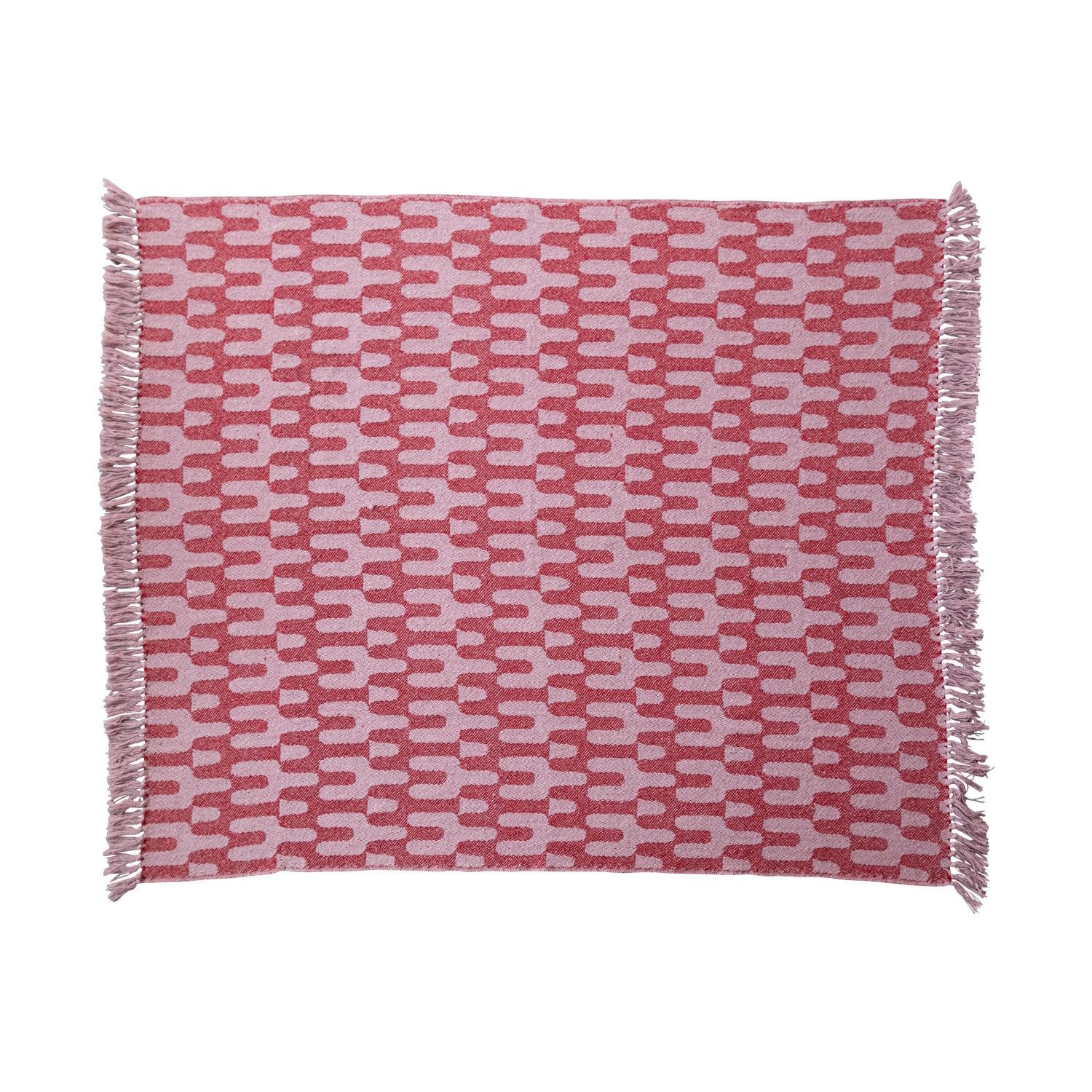 Geometric Pink Throw