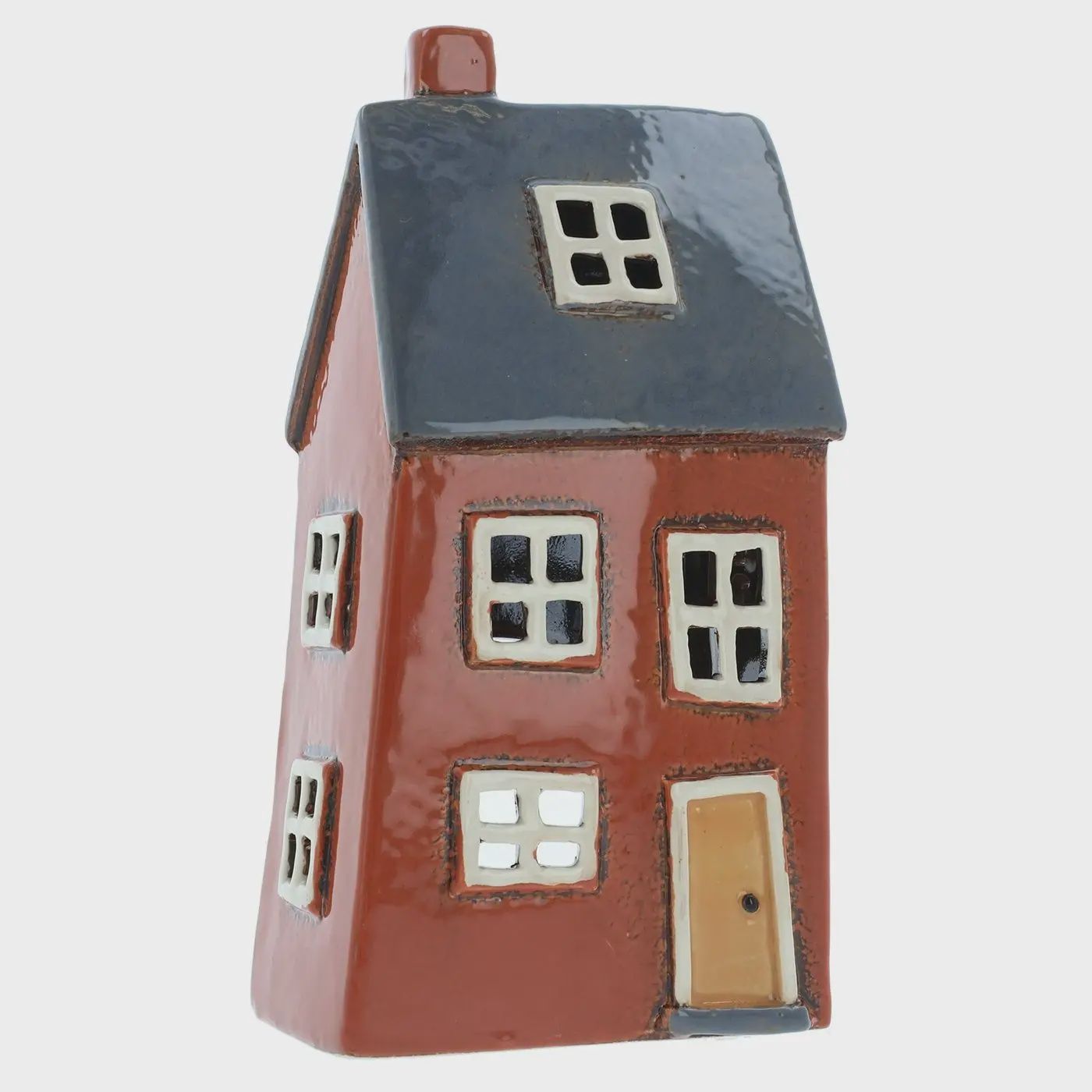 Village Pottery - Tealight Red/Blue