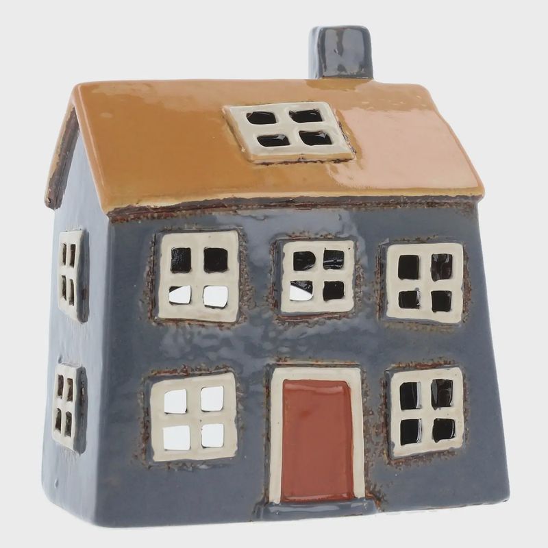 Village Pottery - Tealight Blue/Yellow