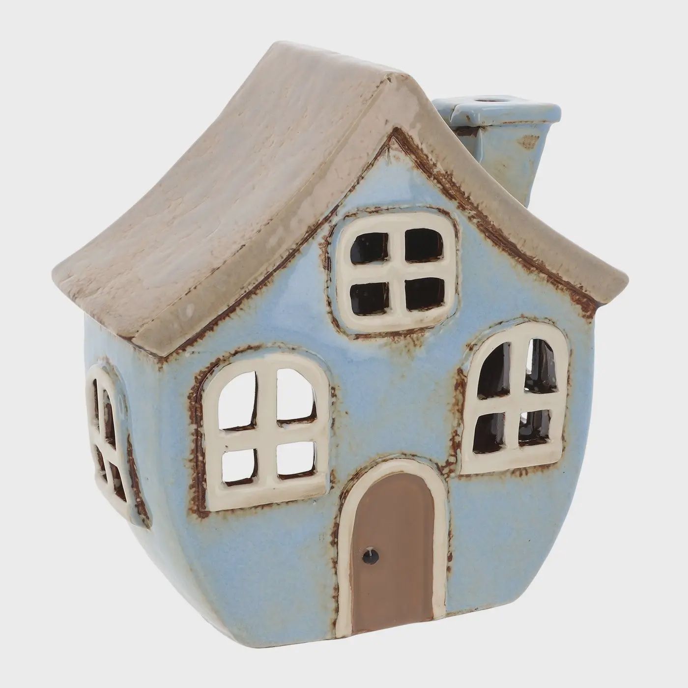 Village Pottery - Round Blue Tealight