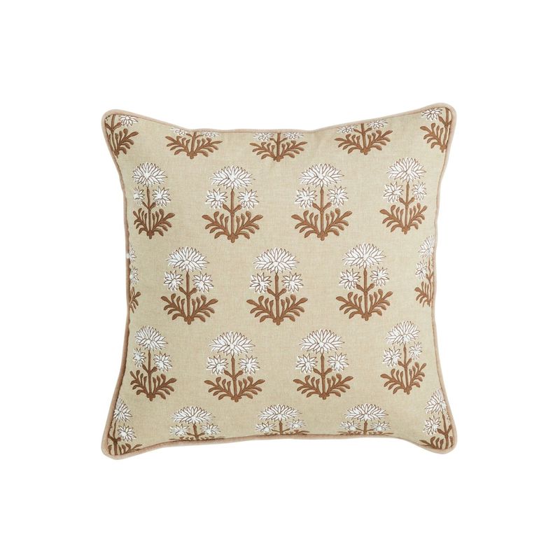 Block Print Flower Bulb - Pillow
