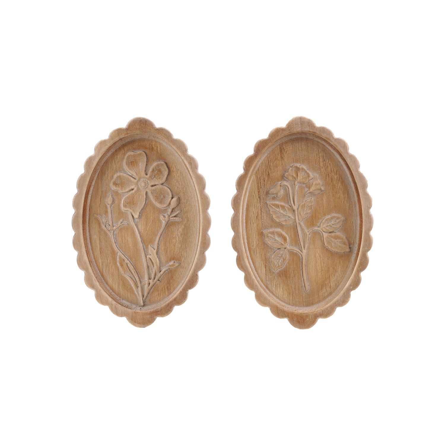 Wood Scalloped Botanical