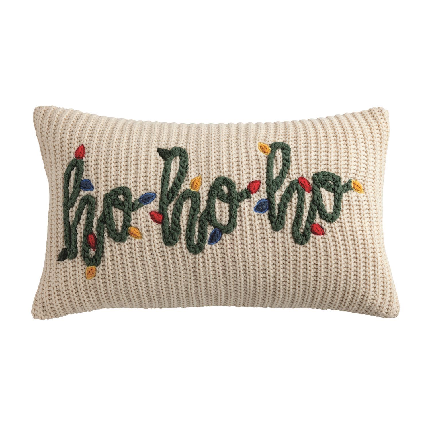 Chunky Knit Pillow - Ho Ho Ho