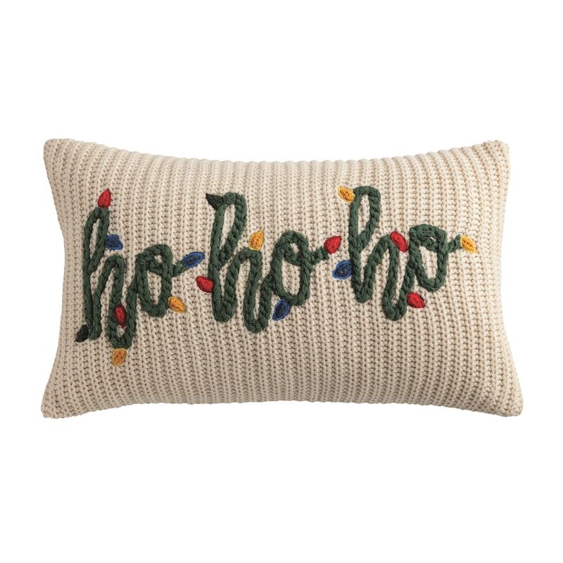 Chunky Knit Pillow - Ho Ho Ho