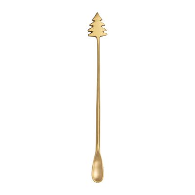 9&quot; Brass Cocktail Spoon - Tree