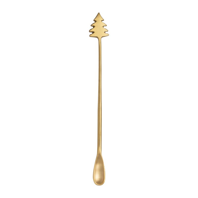 9&quot; Brass Cocktail Spoon - Tree