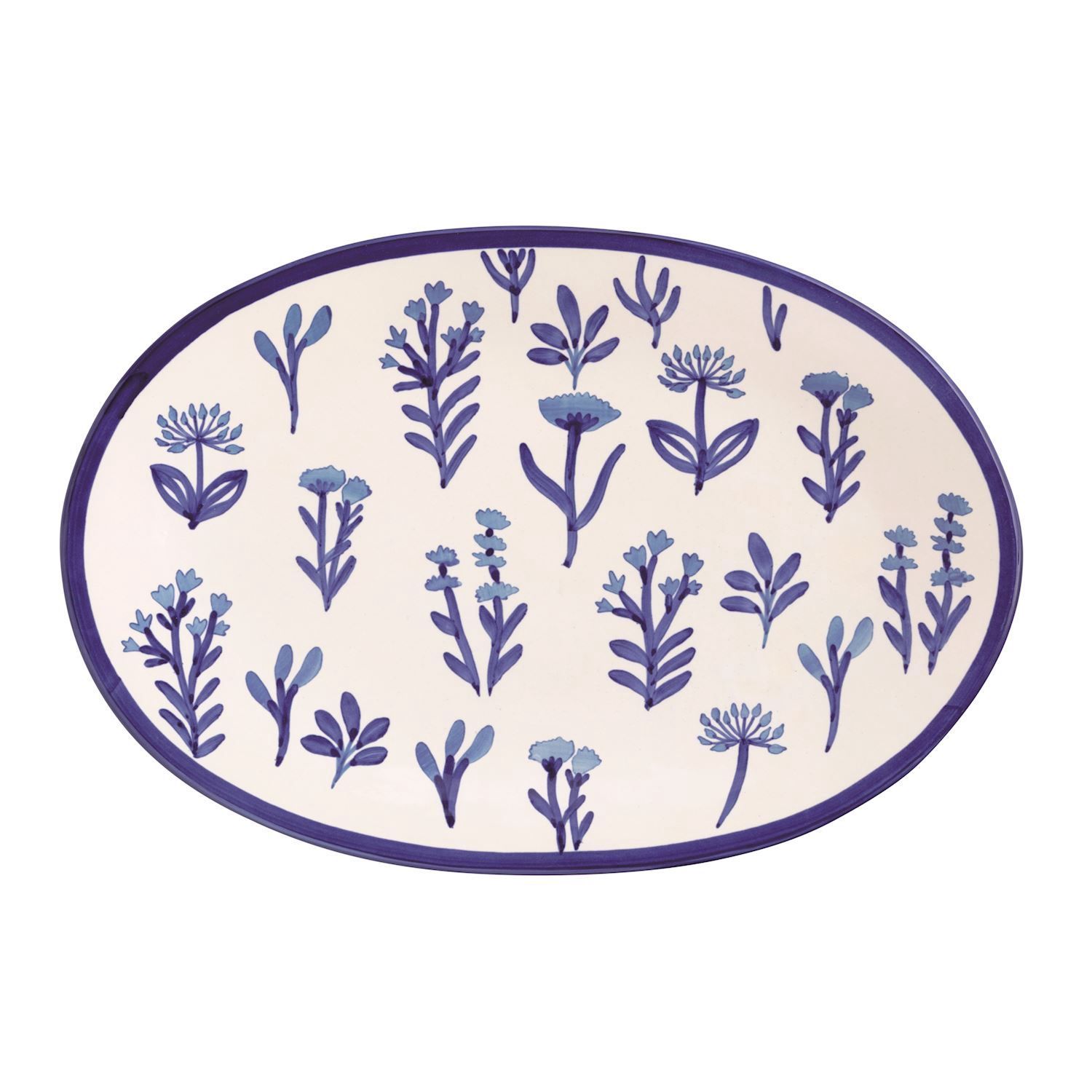 Blue Floral Platter