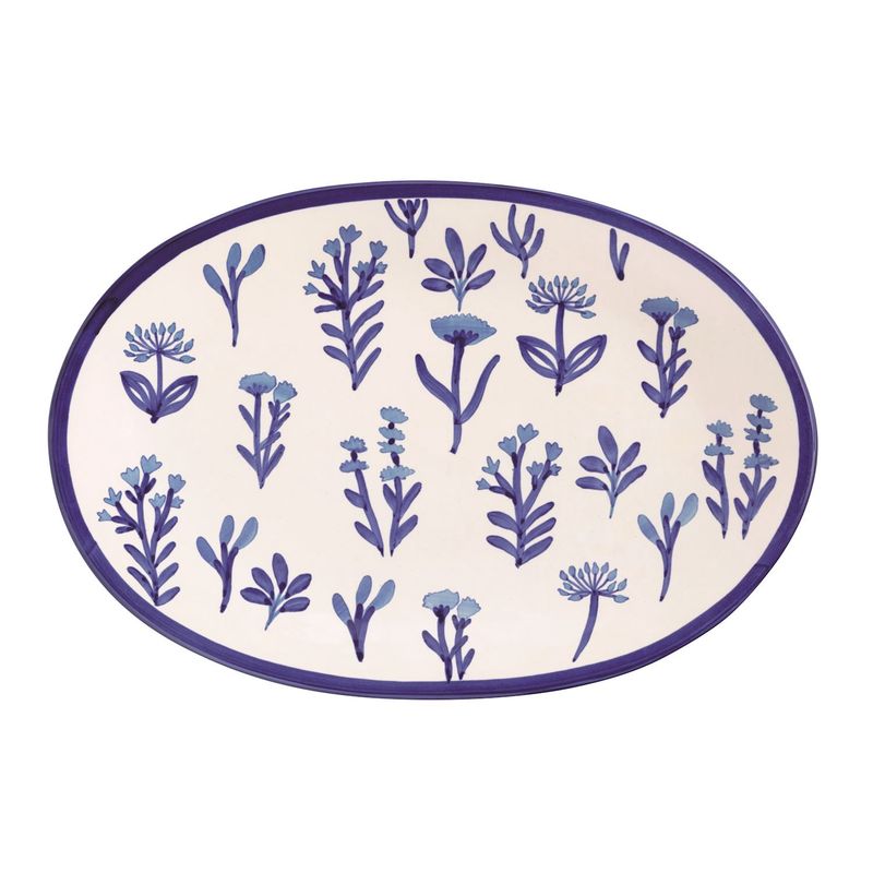 Blue Floral Platter
