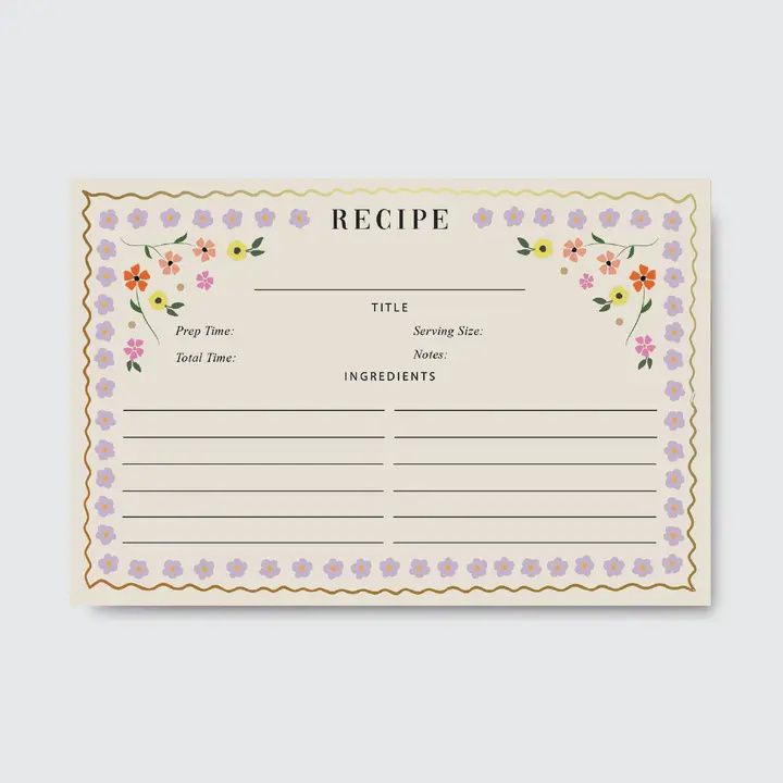 Mosaic Floral Recipe Cards