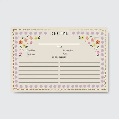 Mosaic Floral Recipe Cards