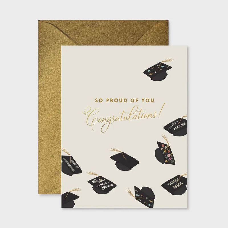 Greeting - Grad Flying Hats