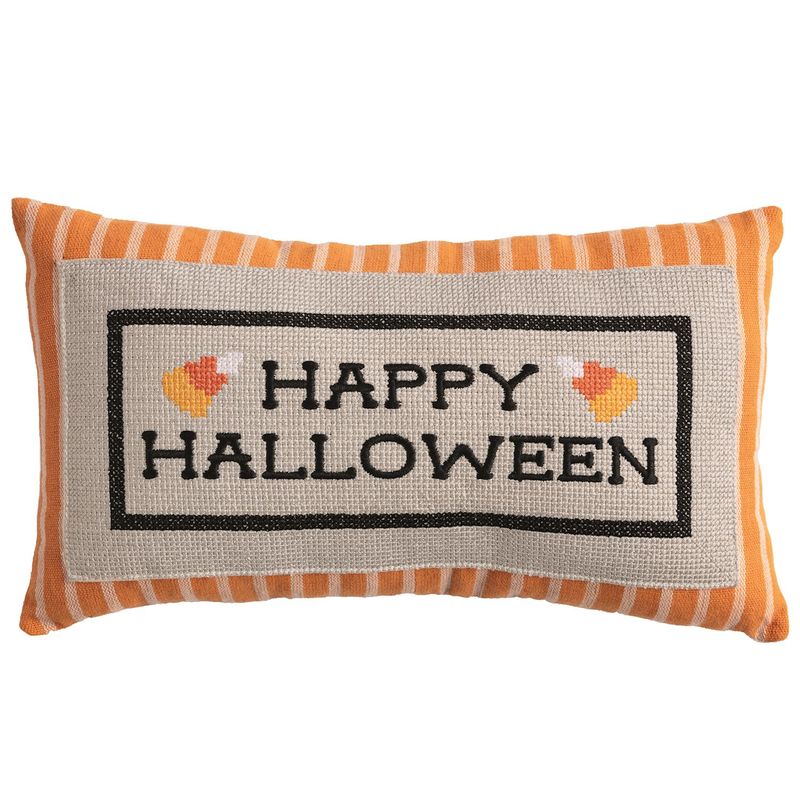 Happy Halloween Embroidered Pillow