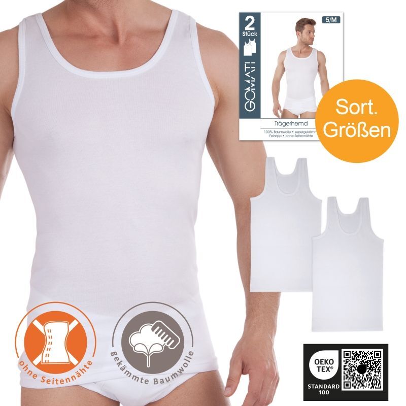Herren Unterhemd Feinripp, 2er-Pack, Sortimente oder Einzelgrössen