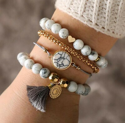 WAS $24.95 - 44% OFF! White Bohemian Bracelet Set WAS $24.95 - 44% OFF! White Bohemian Bracelet Set