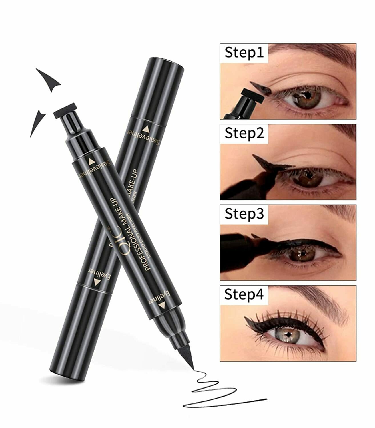 NEW Instant Eyeliner Stamp - Want that Perfect Eyeliner Look in Seconds? Two Piece Winged Instant Eyeliner Stamp
