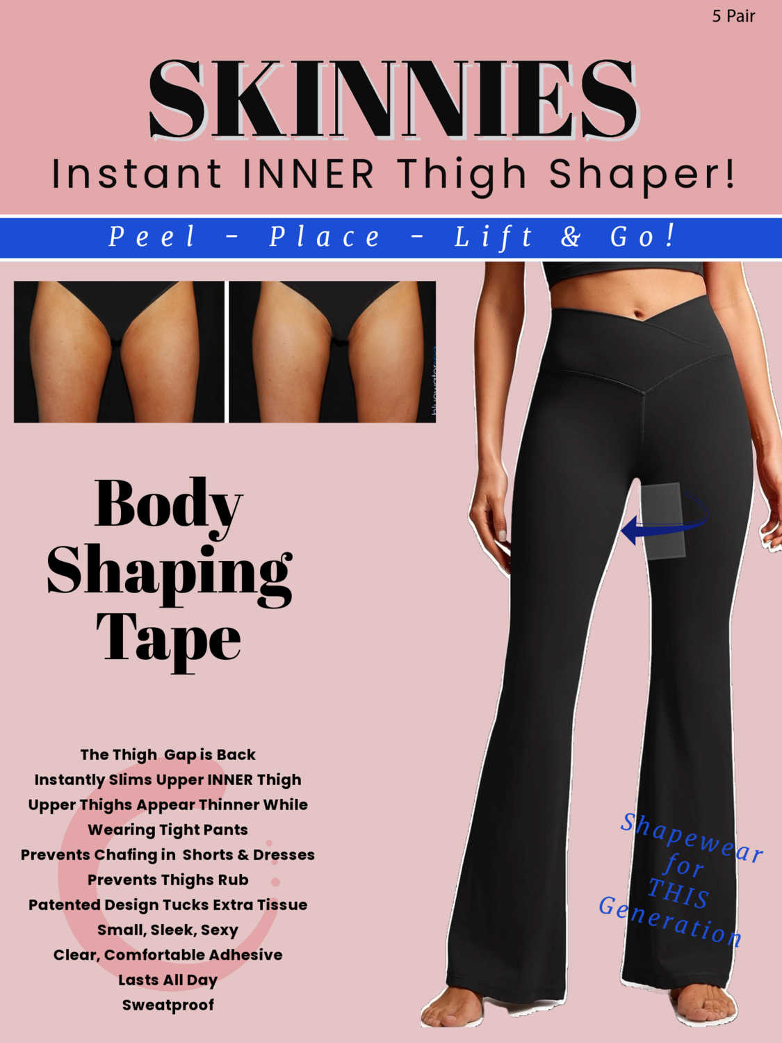 Skinnies INNER Thigh Lifts! Instantly Slim Rubbing Thighs Reduces
